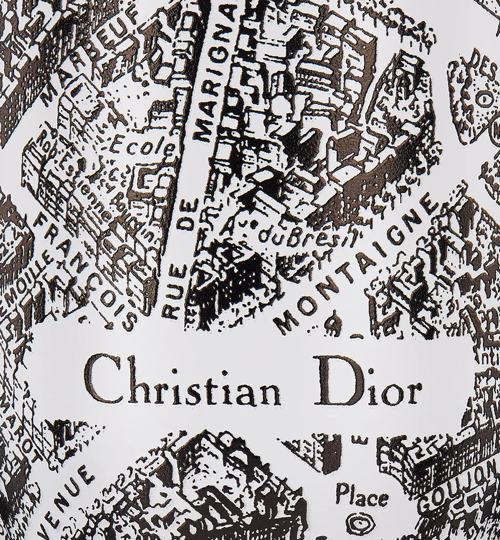 DIOR Water Bottle White and Black Plan de Paris Motif